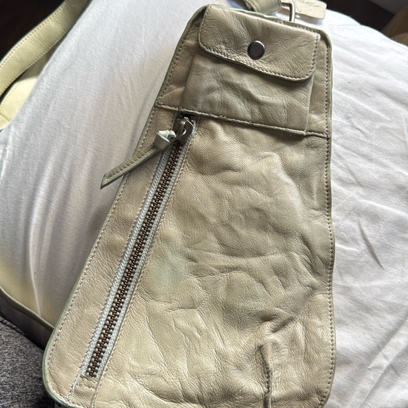 New Free People Collection Jagger Leather Crossbody Sling Bag | Soft Light Green - Picture 5 of 12